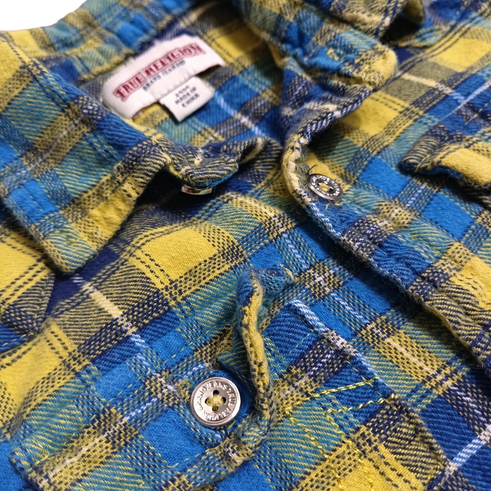 Boy's True Religion L/S Plaid Button Up Shirt - EUC - 24 Months